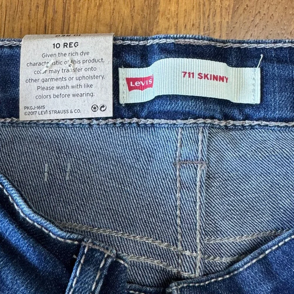 LEVIS 711 Skinny Jeans Girls 10 NWT Blue Denim Levi's Girl Jean NEW - Picture 7 of 9